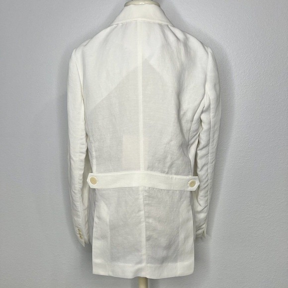 The Author White Linen Blend Le Single Relaxed Fit Blazer Jacket Sz S NWT - Picture 10 of 16